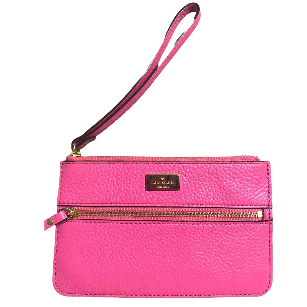 Kate spade ♠️ pink leather wristlet, zipper wallet, New!
